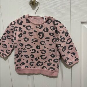 George Pink and Black Leopard Print Kids Sweatshirt